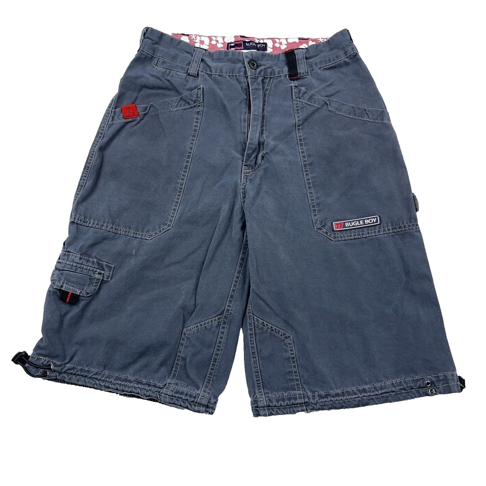 Vintage Bugle Boy Carpenter Shorts Mens 30 Blue Baggy Skate Y2K Faded Distressed